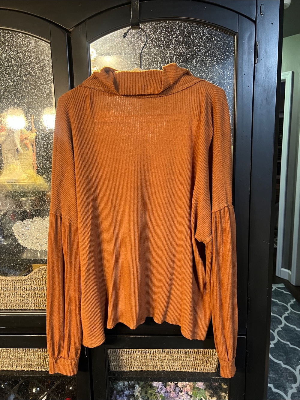 Relaxed Ribbed Sweater - Rust Orange